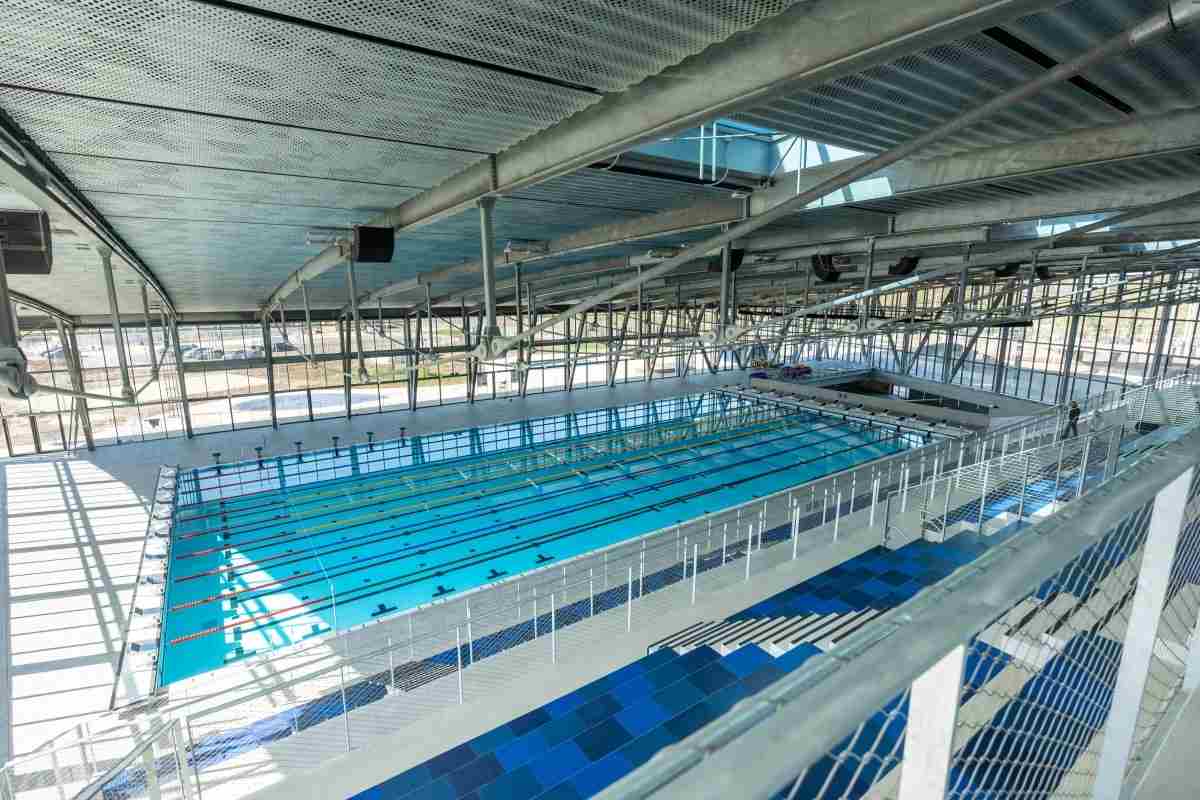 An inside Olympic swimming pool Ilirija Ljubljana